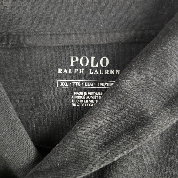 Polo Ralph Lauren 2 Button Mock Neck Long Sleeve Black Sweater Mens 2XL - Picture 5 of 8